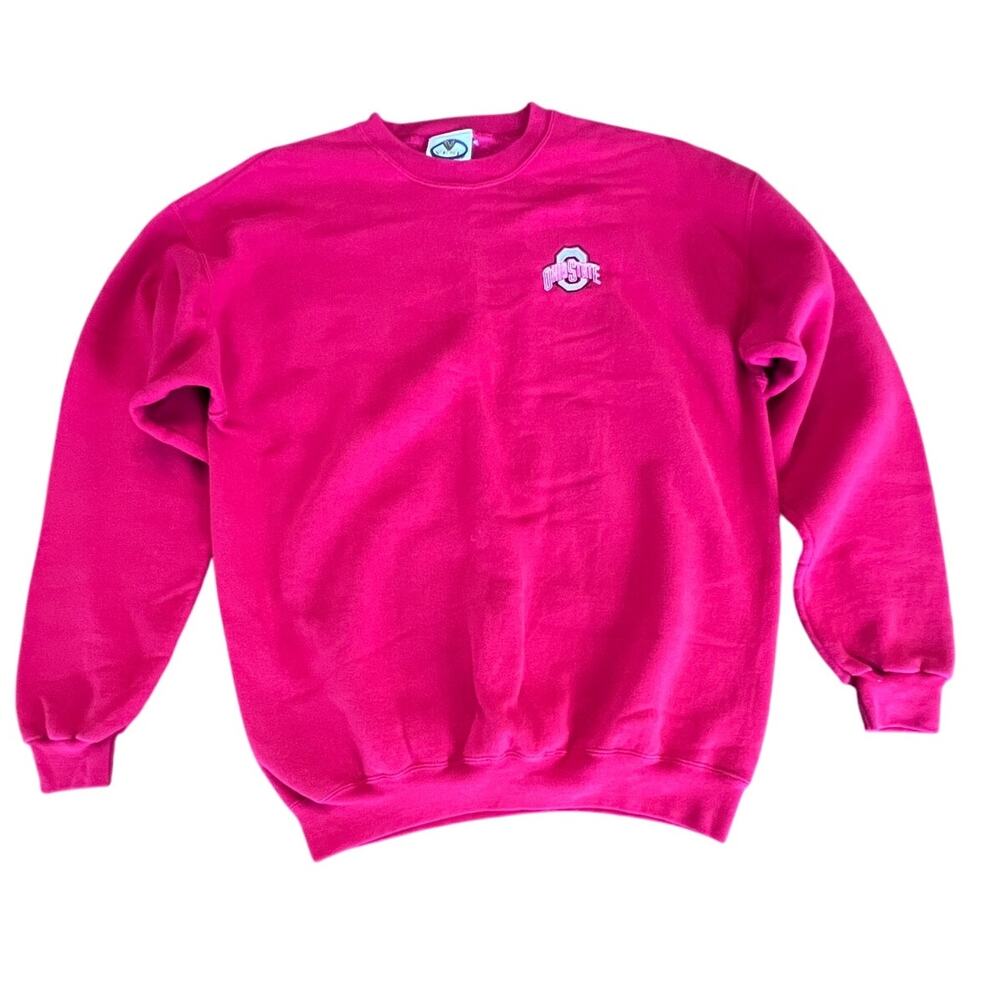 Vintage Ohio State Buckeyes Crewneck Sweatshirt XL Red USA Made Embroidered